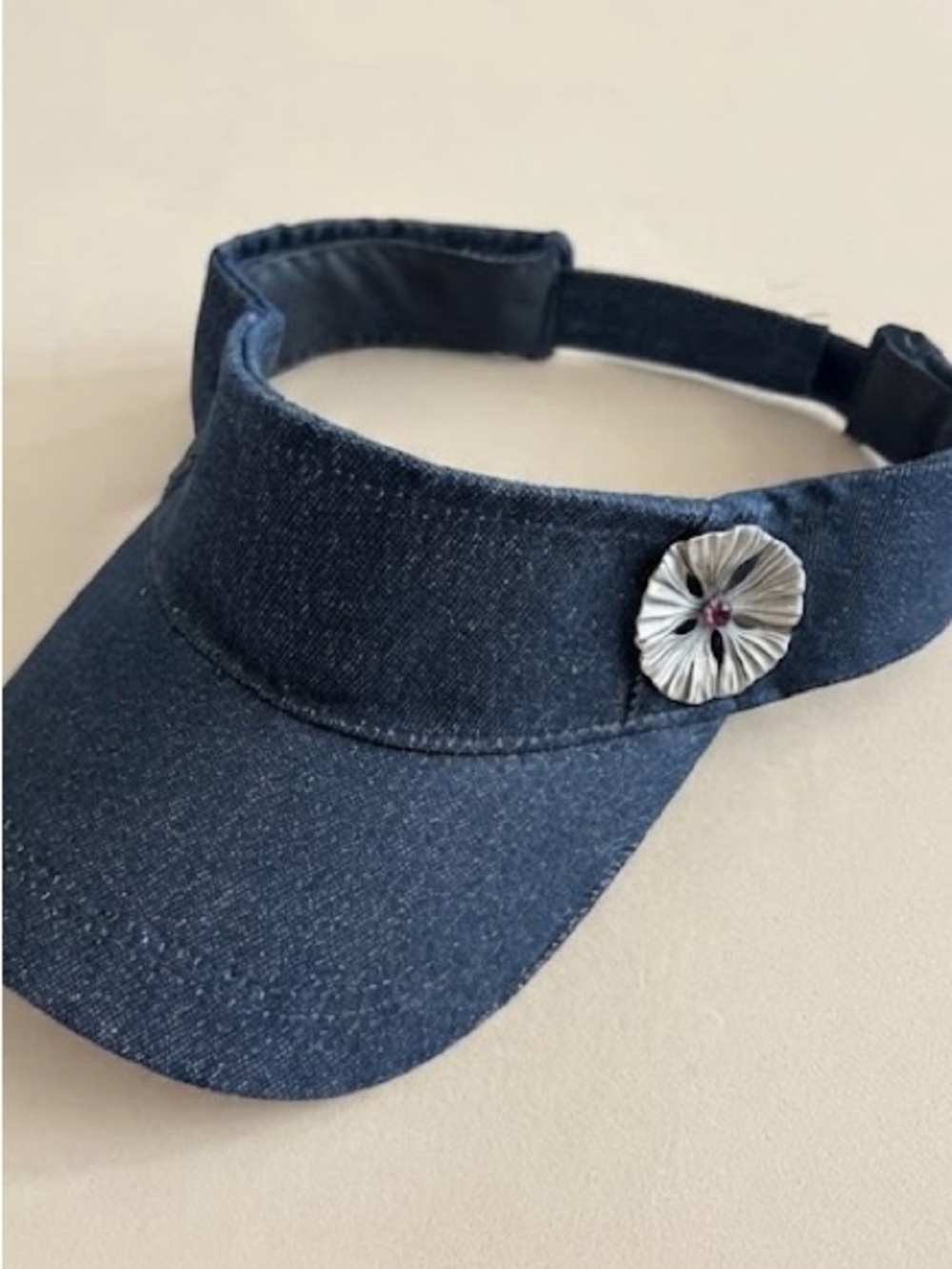 BNWT Navy Denim Jean Visor Hat